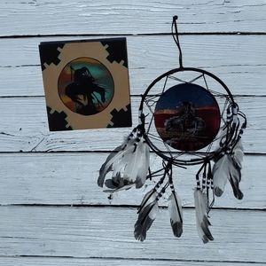 Sand Art Piece Signed and Dream Catcher